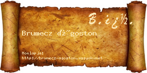 Brumecz Ágoston névjegykártya